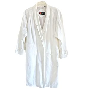 Andy Johns White Denim Full Length Trench Style Coat Size Large